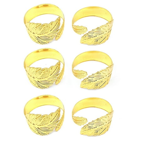 

Leaf Napkin Rings Set of 6 Leaves Napkin Rings for Table Setting Metal Leaf Napkin Holder Rings for Holiday Party Gold