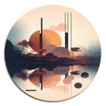 thumbnail image 2 of Designart "Pastel Serenity Mid-Century Bliss IV" Minimalism Metal Round Wall Art, 2 of 5