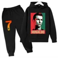 thumbnail image 3 of Conjunto de sudadera y pantalones deportivos para niños, conjunto de 2 piezas para niños y niñas, ropa para niños con estampado de avatar de Ronaldo, 3 of 5