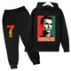 thumbnail image 3 of Conjunto de sudadera y pantalones deportivos para niños, conjunto de 2 piezas para niños y niñas, ropa para niños con estampado de avatar de Ronaldo, 3 of 5