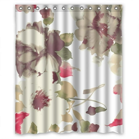 Ganma Glam Flowers With White Background Elegant Shower Curtain Ganma Glam Flowers With White Background Elegant Shower Curtain Polyester Fabric Bathroom 60x72 Inches Com