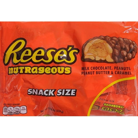 Reese's Snack Size Nutrageous Peanut Butter & Caramel Candy, 9.68 Oz ...