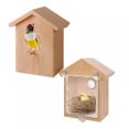 thumbnail image 1 of Window Suction Cup Bird House Wood Nest See Through Two way Mirror Bird Nesting, 1 of 7