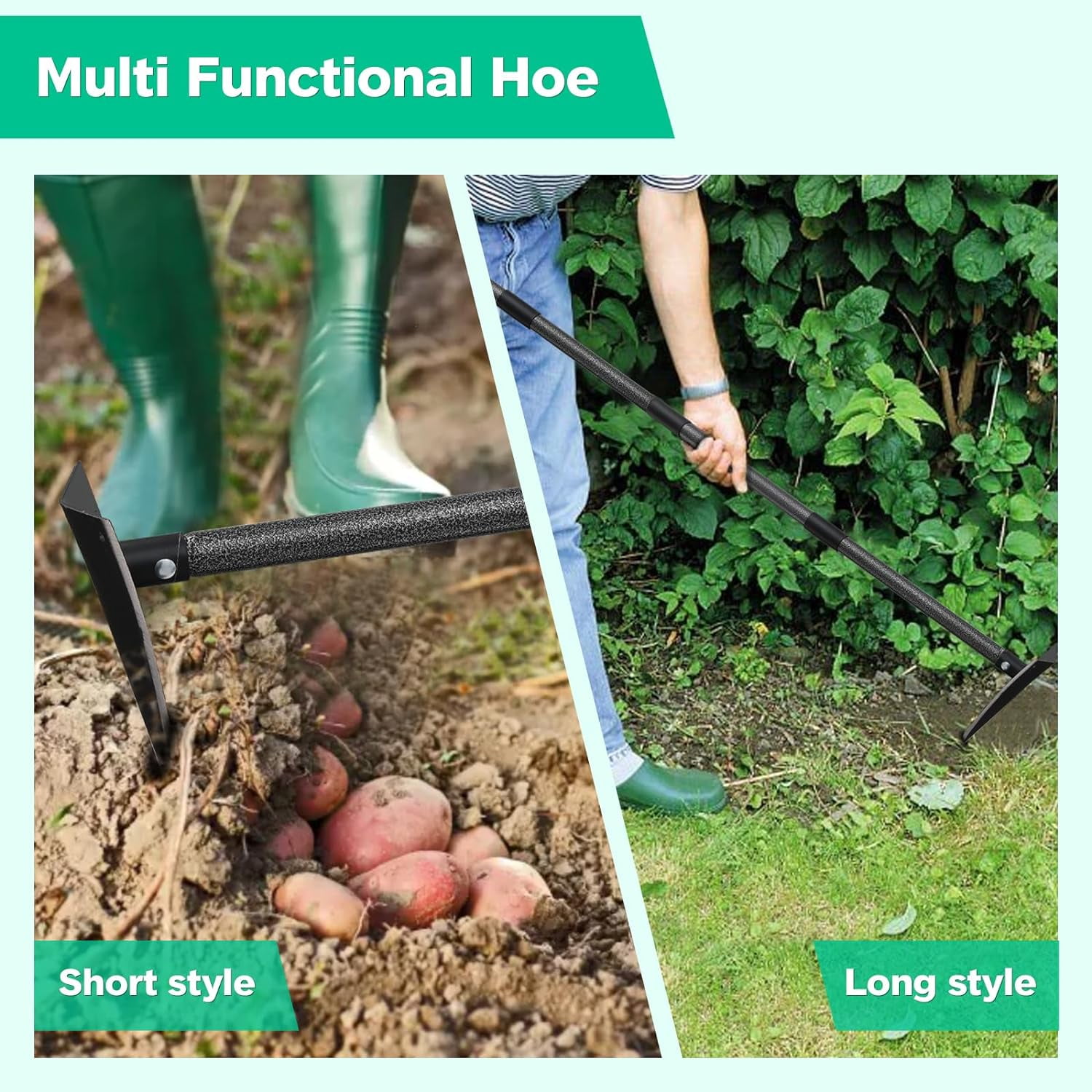 Yeyebest Adjustable 72” Triangle Hoe with Metal Handle