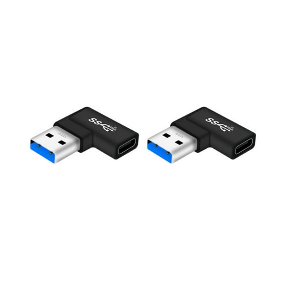 YongCo Set Of 2 Right Angled USB C to USB3.0 Adapter Type C to USB A for Fast Speed Data Transfer and Charging