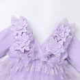 thumbnail image 5 of FYMNSI Baby Girls Long Sleeve Lace Princess Tutu Dresses Infant 3D Floral Tulle Romper Dress Toddler Purple Clothes 18-24 Months, 5 of 10