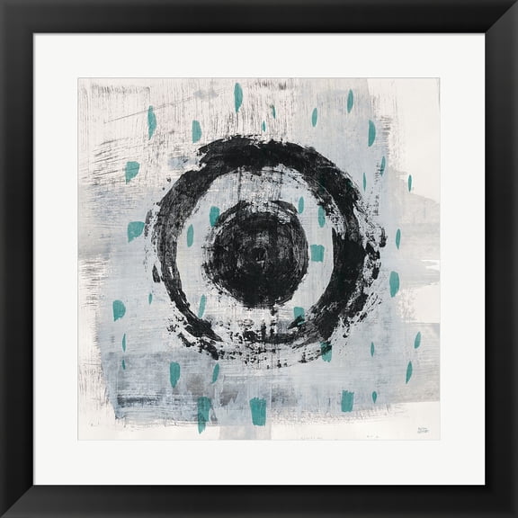Great Art Now Zen Circle II Crop with Teal by Melissa Averinos Framed Wall Art 20"W x 20"H