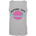 thumbnail image 1 of Halloween Humans Suck Black Text Mens Tank Top Heather MD, 1 of 2