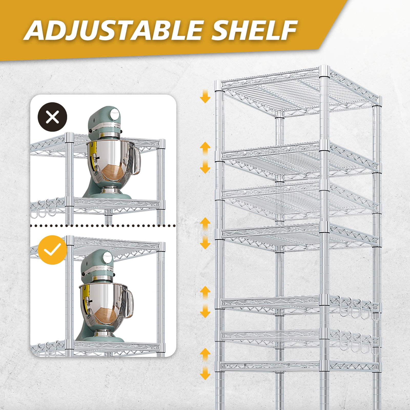 Ktaxon 8-Tier Wire Shelving Unit, Steel Storage Rack for Office