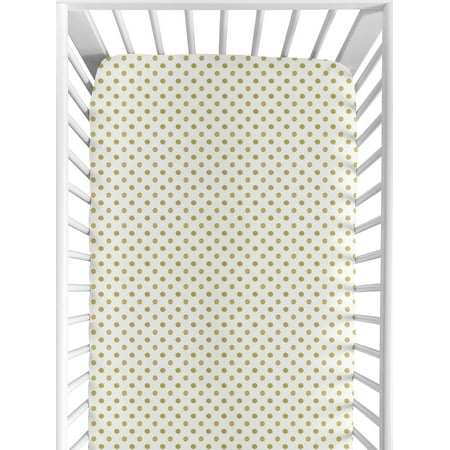 UPC: 0846480061755 | Watercolor Floral Gold Dot Fitted Crib Sheet by Sweet Jojo Designs