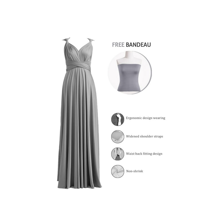 HYwys Infinity Dress with Bandeau Convertible Bridesmaid Dress Long Multi Way  Dress Twist Wrap Dress Plus Size - Walmart.com