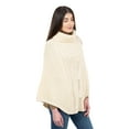 thumbnail image 3 of SAOL Aran Cable Cowlneck Poncho 100% Premium Merino Wool Irish Cape from Ireland, 3 of 4