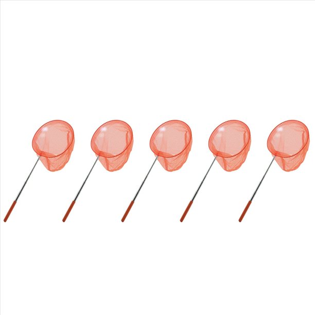 5X Atrapar Al Aire Libre Atrapar Mariposa Red de Pesca Bolsa de Acero Inoxidable Telescópico Herramienta de Red de Pesca Telescópico Portátil Atrapar Portátil Atrapar Red - Naranja