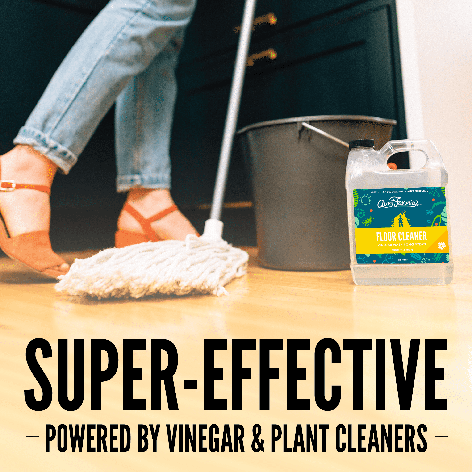 Aunt Fannie's Ultra Concentrated Floor Cleaner Vinegar Wash, Multi-Surface  Floor Cleaner For Mopping, Makes 16 Gallons, Bright Lemon Scent, 32 oz.