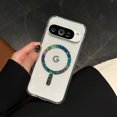 thumbnail image 4 of for iPhone 16 Pro Max Case Magnetic [Compatible with MagSafe], Hybrid Rubber Shockproof Clear Glitter Anti-Yellowing Bling Sparkle Transparent Phone Case for Pixel 10 Pro XL,B, 4 of 6