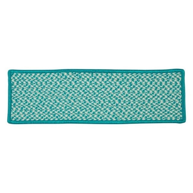 Colonial Mills Marche d'Escalier en Tweed Pied-de-Poule Extérieur, Turquoise, Tressé, Unité Unique