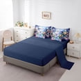 thumbnail image 5 of Metsweet Magical Unicorn Twin Bedding 7-Piece, Princess Castle Butterfly Bedding Comforter Set,Navy Blue Reversible, 5 of 6