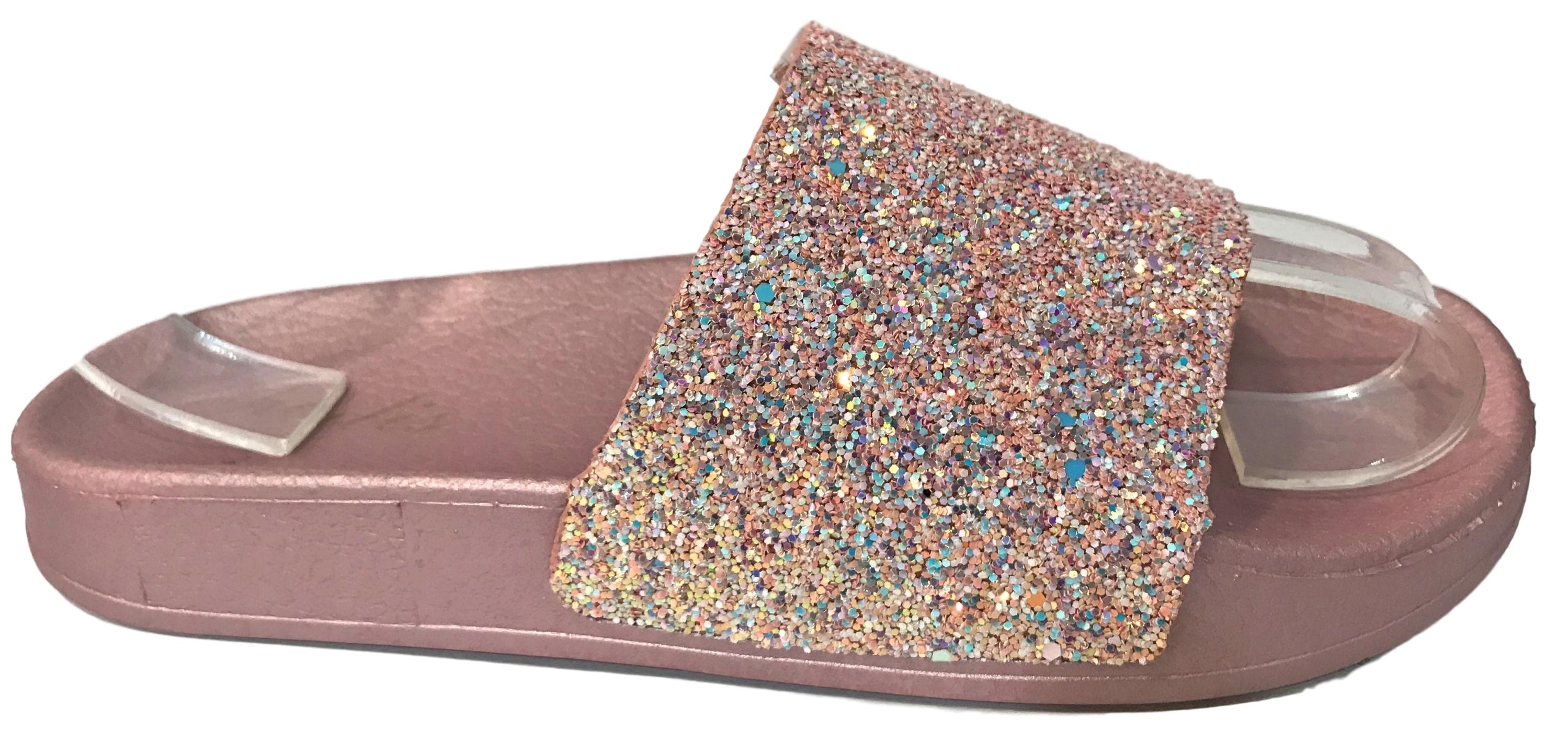 glitter slides pink