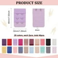 thumbnail image 5 of 40PCS Bra Strap Extensions Mixed Color Elastic Corset Extender 2 Hooks 3 Rows Spacing Corset Extender with Stainless Steel Rings and Hooks, 5 of 9