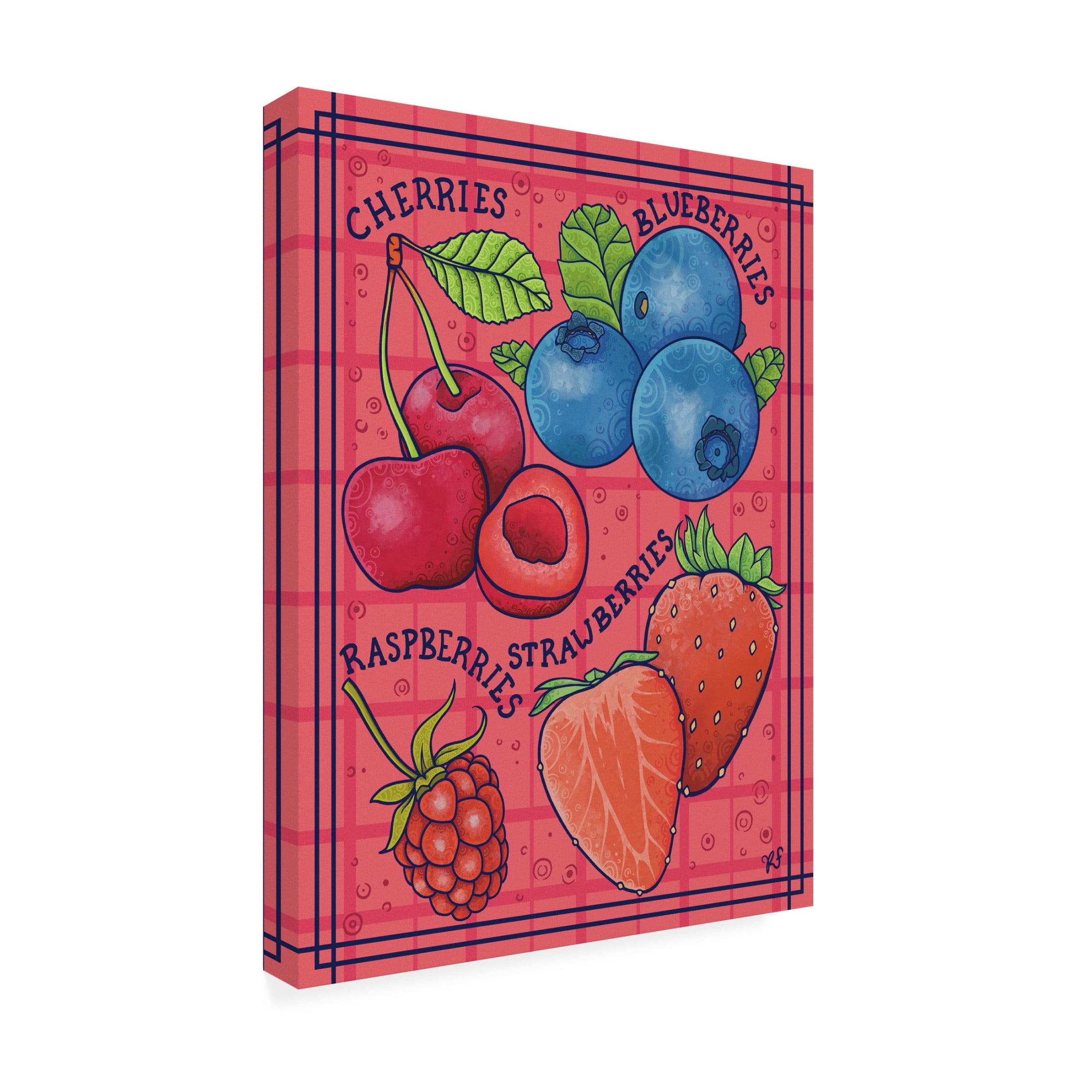 Canvas Wall Art - Rachel Feirman 'Mixed Berries' Wall Art for Living Room, Bedroom, or Office Décor by Trademark Fine Art - 35 x 47 Inches