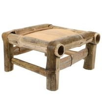 BESTYASH Low Stool Bamboo Multi Retro Design for Changing Shoes with Anti-slip 1 Pcs