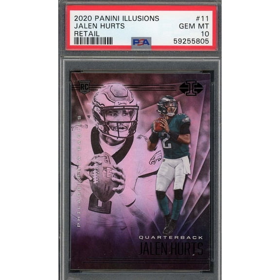 Jalen Hurts 2020 Panini Illusions Retail Football Rookie Card #11 Graded PSA 10