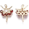 thumbnail image 2 of 2Pcs Ballet Dancer Pendant Ornament Glass Pendants with Brass Micro Pave Cubic Zirconia Findings Faceted Ballet Dancer Glass Charms Pendant, 2 of 2