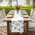 thumbnail image 4 of Table Runners 108 Inches Long Dress Scarves, Black Dandelion Farmhouse Coffee/Dining/Kitchen Table Runner for Living Room, Spring Country Modern Minimalist Flower 13x108 Inch, 4 of 9