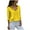Yellow, variant on Long Sleeve Workout Tops for Women Crop Sweatshirt for Women Trendy Chiffon Long Sleeve V Neck Lapel Solid Sweatshirt
