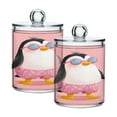 thumbnail image 2 of Hand Painted Cute Penguins Translucent Plastic Cans Storage Canisters with Lid Set of 4, 2 of 7