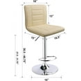 thumbnail image 5 of HOMEKOKO Bar Stools Set of 2, Modern Adjustable Bar Stool with Back, Straight Line Swivel Barstool (Beige), 5 of 8