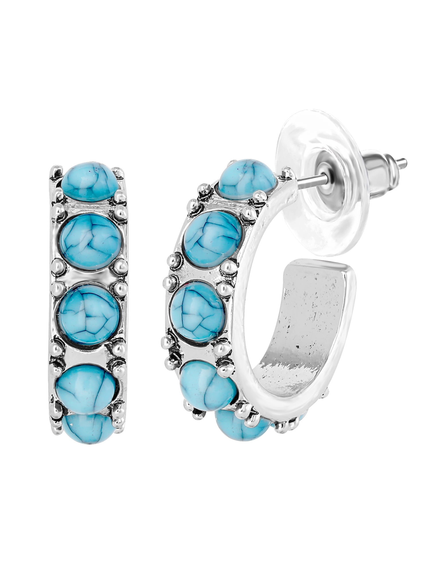 Jessica Simpson Women’s Faux Turquoise Earrings Set, 5 Pairs