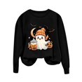 thumbnail image 4 of Jsaierl Sweatshirts pour Femmes Hauts Graphiques Tendance Mignons Drôles Citrouille Pulls Décontractés Manches Longues Col Rond Automne Sweatshirts Doux et Confortables, 4 of 5
