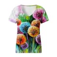 thumbnail image 4 of Moda Mujer Cuello en V Manga corta Impresión Jersey Blusas sueltas Tops Camiseta OAVQHLG3B Store lin121212, 4 of 4