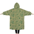 thumbnail image 2 of Oversized Wearable Blanket Hoodie,Green Bigfoot and Text Pattern Sherpa Blanket Hoodie with Super Pockets,Super Warm Fuzzy Pullover for Women & Men, 2 of 6