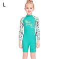 thumbnail image 2 of Buceo vela niños traje de traje de baño traje de baño niños traje de baño espalda con cremallera cremallera ropa de baño para nadar buceo snorkeling verde l kenally OD003662-08, 2 of 7