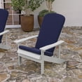 thumbnail image 3 of Merrick Lane Set of 2 White Weather Resistant Adirondack Patio Chairs With Vertical Lattice Backs and Comfort Foam Cushions in Blue, 3 of 15