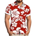 thumbnail image 2 of Amzcrzy Hawaiian Shirt for Men Fashion Casual Short Sleeve Button Down Shirts Casual Tops Tropical Print Breathable Beach Vacation Summer Blouse with Pockets 2XL, 2 of 7