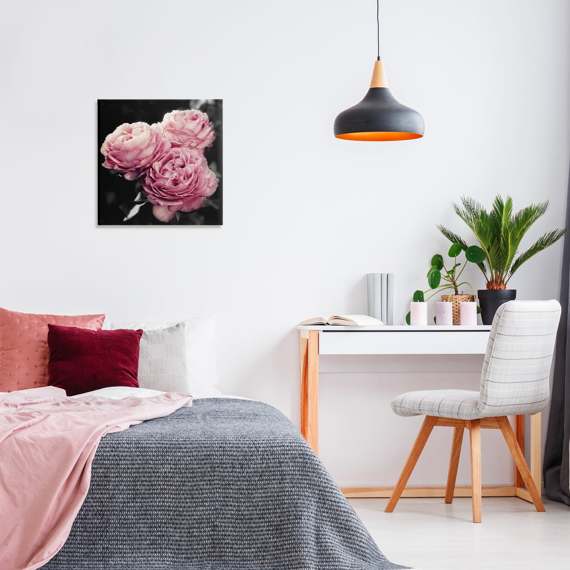 Stupell Industries Full Blooming Roses Plants & Flowers Photography Wrapped Canvas Art Print Wall Art, 24 x 24