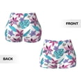 thumbnail image 5 of Fotbe Hawaiian Style Seamless Shorts, Womens Workout Shorts High Waist Stretch Booty Short for Gym/Yoga/Running/Biking-X-Large, 5 of 9