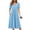 Light Blue, variant on Busydd Midi Dresses for Women Trendy V Neck Short Sleeve Summer Dresses Pleated Solid Color Casual Dresses with Pockets S