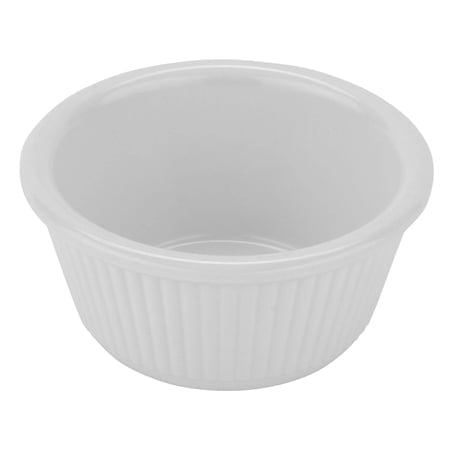 G.E.T . RM-389-W Blanc 3 oz. Ramequin Cannelé, Résistant aux Chocs, Blanc (Lot de 12)