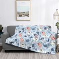 thumbnail image 2 of Rateoe Cute Chameleons On Blue Pattern Flannel Throw Blanket, Ultra-soft Blanket for Bed, Couch, Car, Hypoallergenic Anti-pilling blanket-50"x40"(Horizontal), 2 of 6