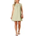 thumbnail image 2 of INSPIRE CHIC Women's Summer Short Tank Dress Cap Sleeve Crewneck Casual Ruched Sundress Loose Shift Tunic Mini Dresses L Light Green, 2 of 6