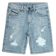 thumbnail image 1 of KIDSCOOL SPACE Baby Boys Summer Denim Shorts, Ripped Soft Elastic Band Inside Half Jean Pants, 1 of 5