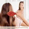 thumbnail image 6 of Wood Paddle Brush with Cushion & Round Hair Brush Candy Cane-shaped Hearts Pattern Detangling Brush for All Hair Types, 6 of 7
