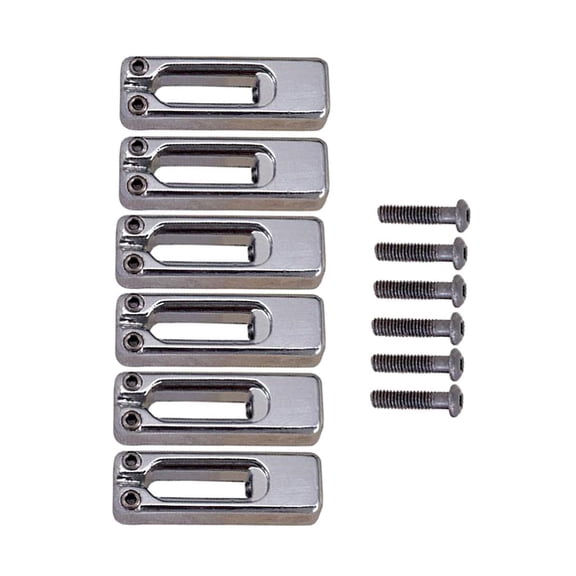 Ysyqkn 6 Pieces Vintage Roller Saddle Guitar Bridge Strings for Electric Guitar Bridge Silver