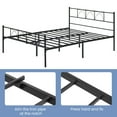 thumbnail image 3 of Modern Stylish Iron Bed Frame with Headborad & Footboard,Firm Support Structure, Metal Platform Bed Frame, No Box Spring Needed, Under Bed Storage, Simple Assembly, 3 of 7
