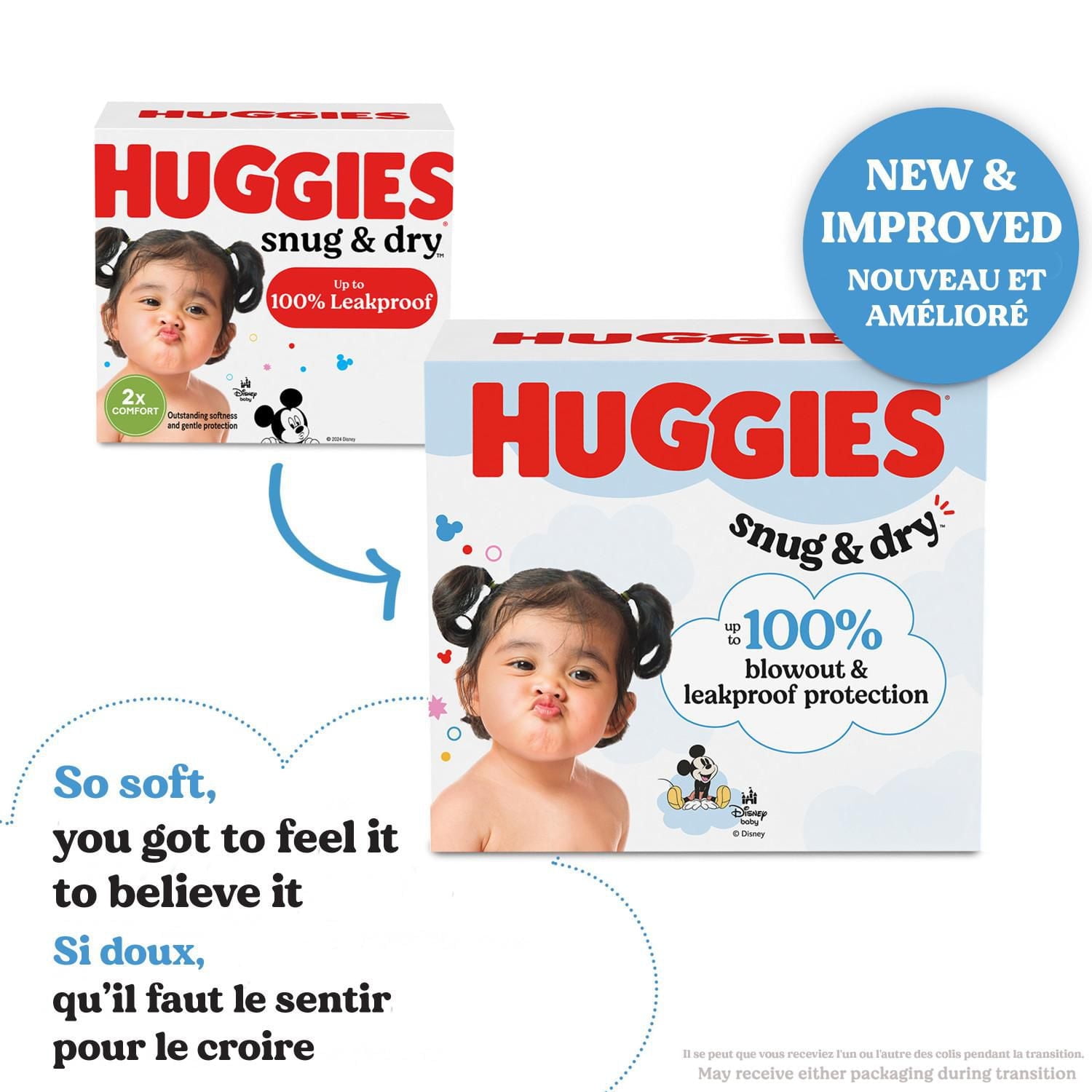 HUGGIES Snug & Dry Couches, Emballage Mega Colossal