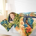 thumbnail image 3 of spefrowx Watercolor Beach Sea Turtle Twin Comforter Sets for Kids, Tropical Hibiscus Starfish Bedding Set, Navy Reversible, 2-Piece, 1 Comforter and 1 Pillowcase, 3 of 6